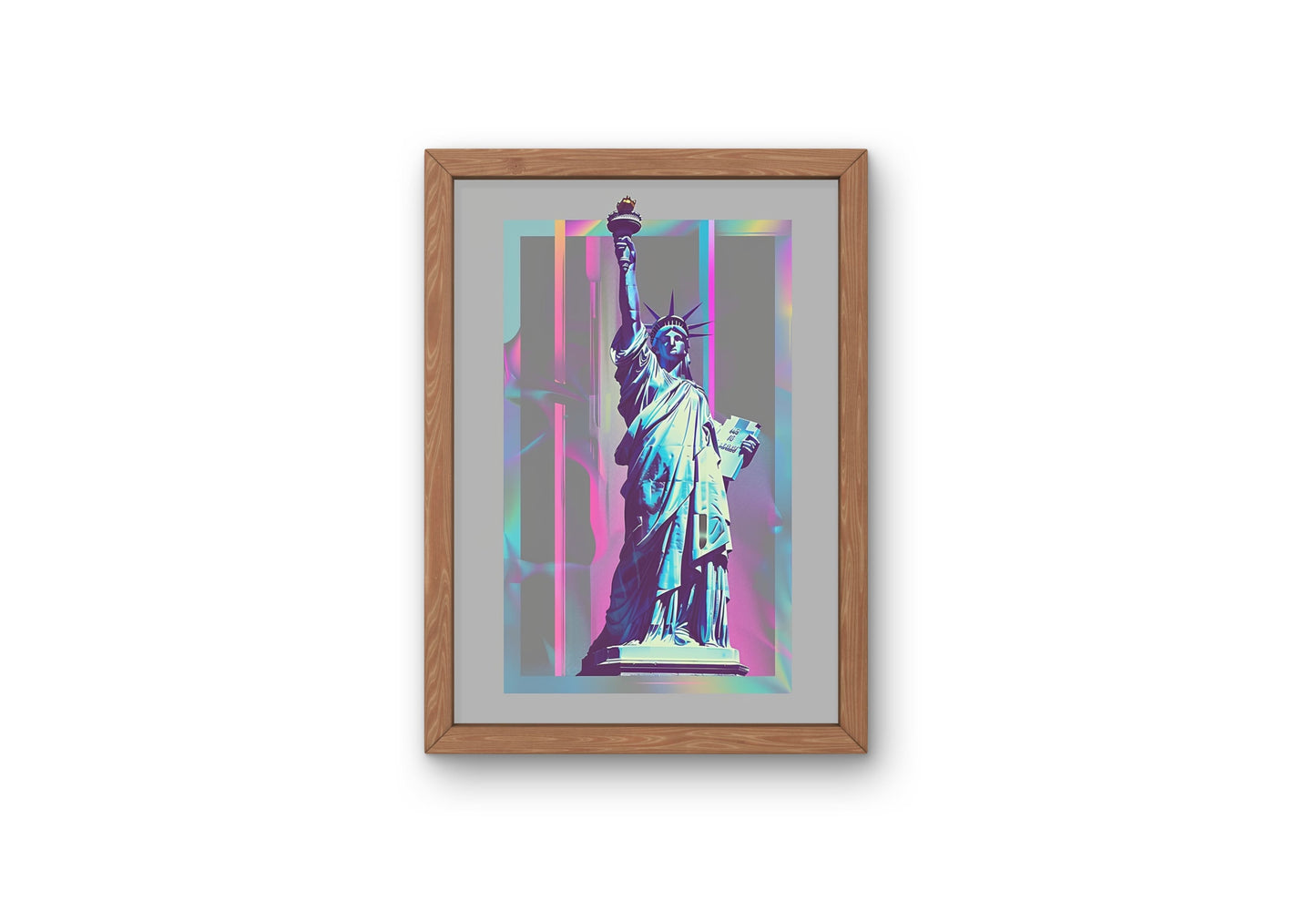 Gradient Metallic Statue of Liberty